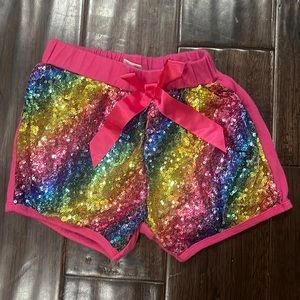 Girls Sequin Rainbow Shorts size 6/6x